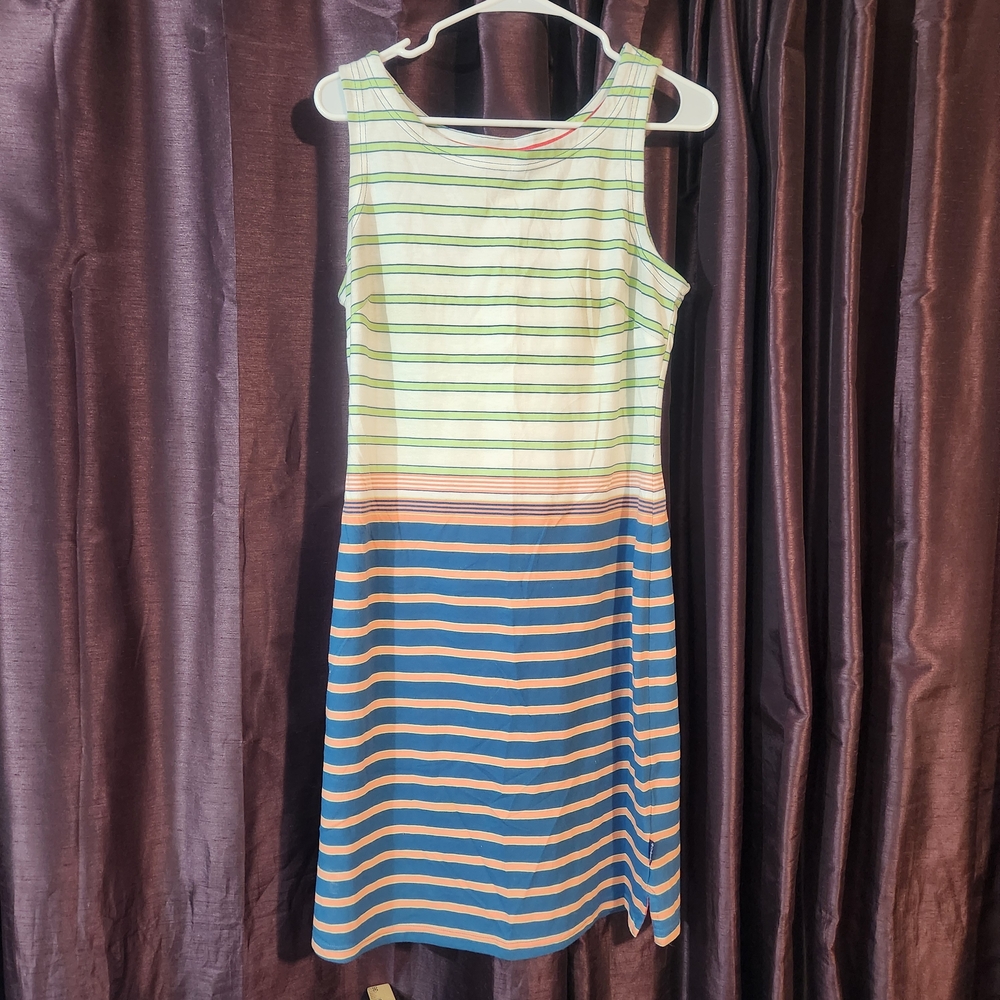 Columbia PFG Harbor Side Sleeveless Striped Tank Dress Size Med